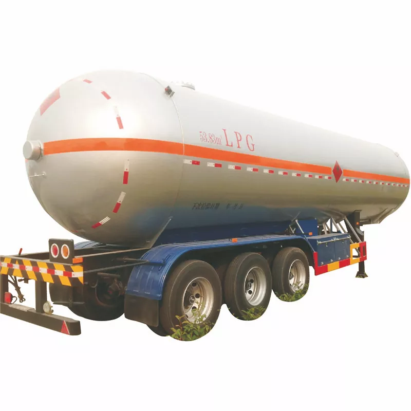 50 cbm 3-akselinen Lpg-säiliöpuoliperävaunu 50 cbm:n tilavuudella Fuwa-akselilla